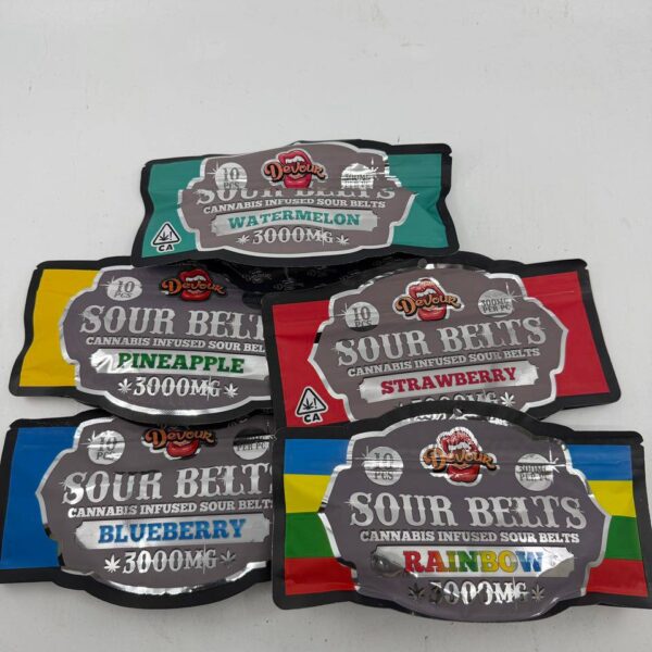 devour sour belts 300mg cannabis infused