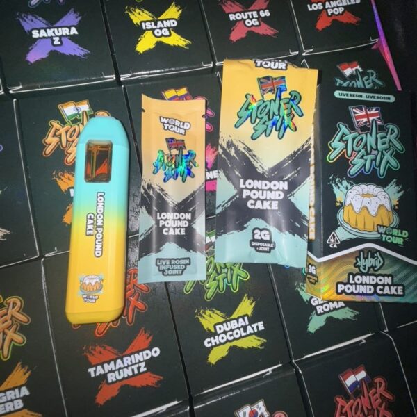 stoner stix world tour 2g disposable +joint live resin+live rosin